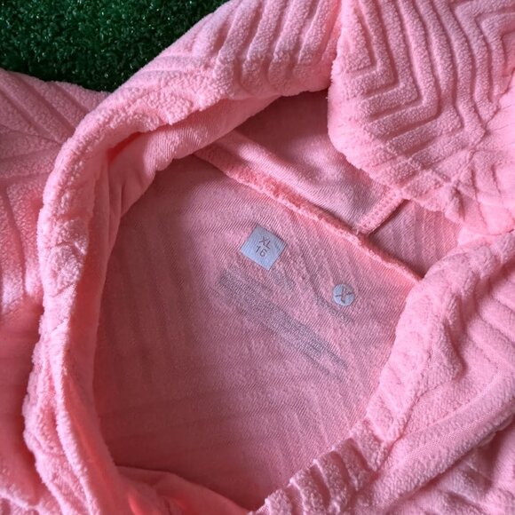 Xersion Ultra Soft Geometric Textured Pink Scuba Hoodie Sweatshirt Youth Size XL - Picture 6 of 11
